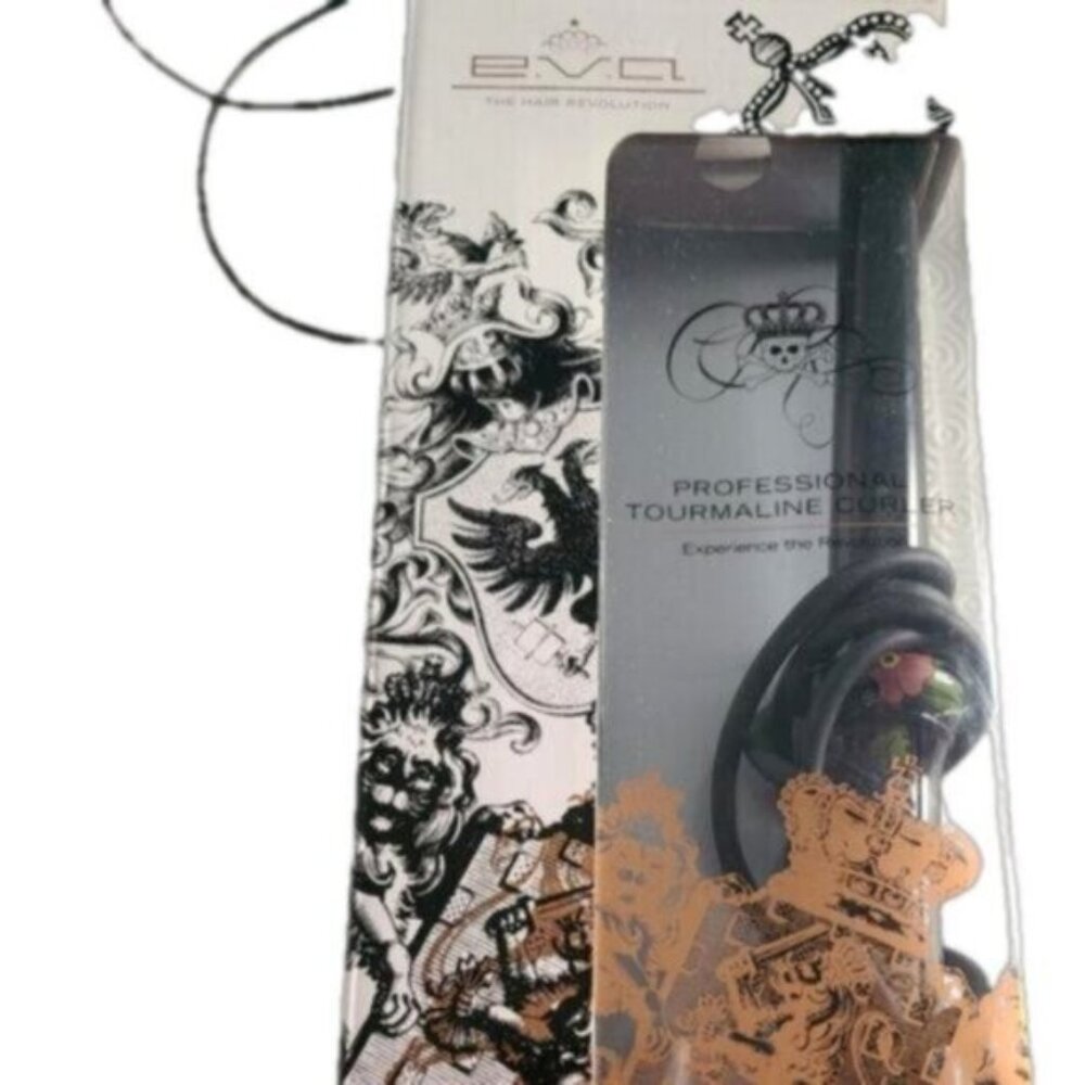 E.V.A NYC Brand New in Box Tourmaline Curling Wand Curler Hair Styling Tool Iron